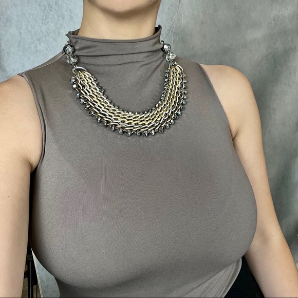 Lucky Star chunky statement link necklace. Gold, silver, gun metal gray - Picture 13 of 13